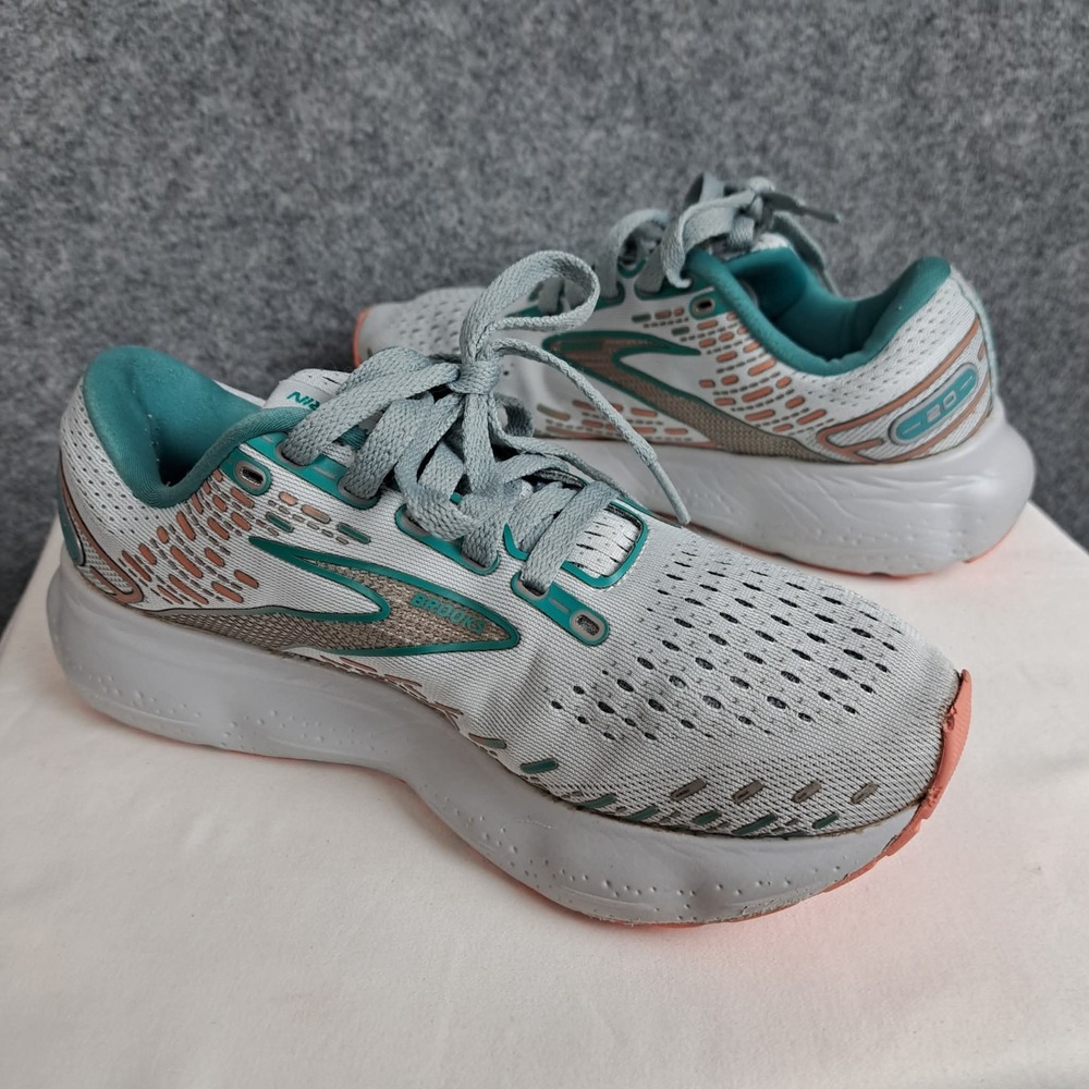 Brooks Glycerin 20 Gray‎ Blue Comfort Running Shoes Women's Size 8.5 1203691B061